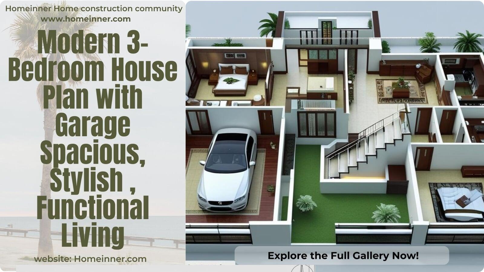 Modern 3-Bedroom House Plan with Garage Spacious, Stylish , Functional Living