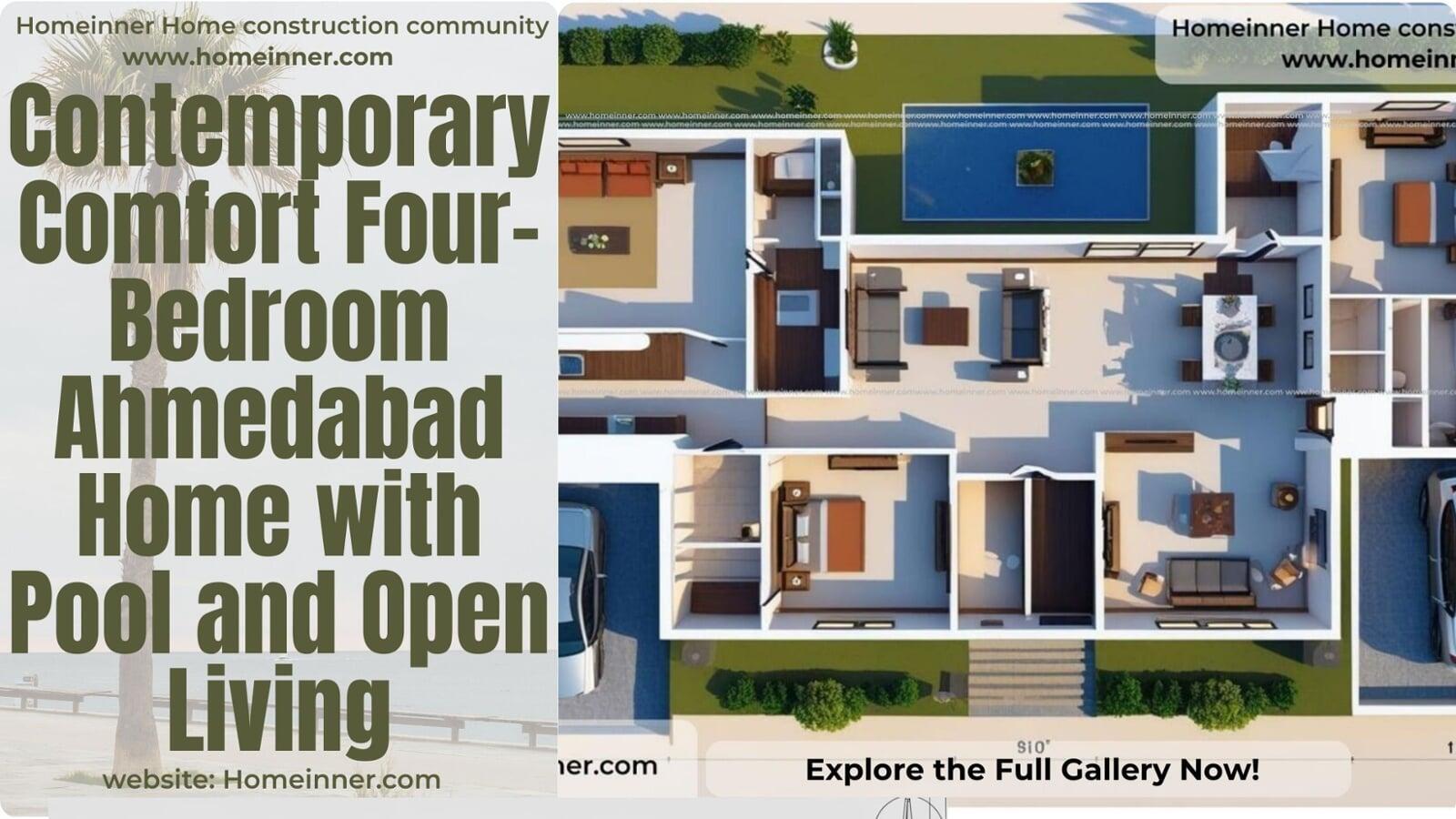 Contemporary Comfort Four-Bedroom Ahmedabad Home with Pool and Open Living
