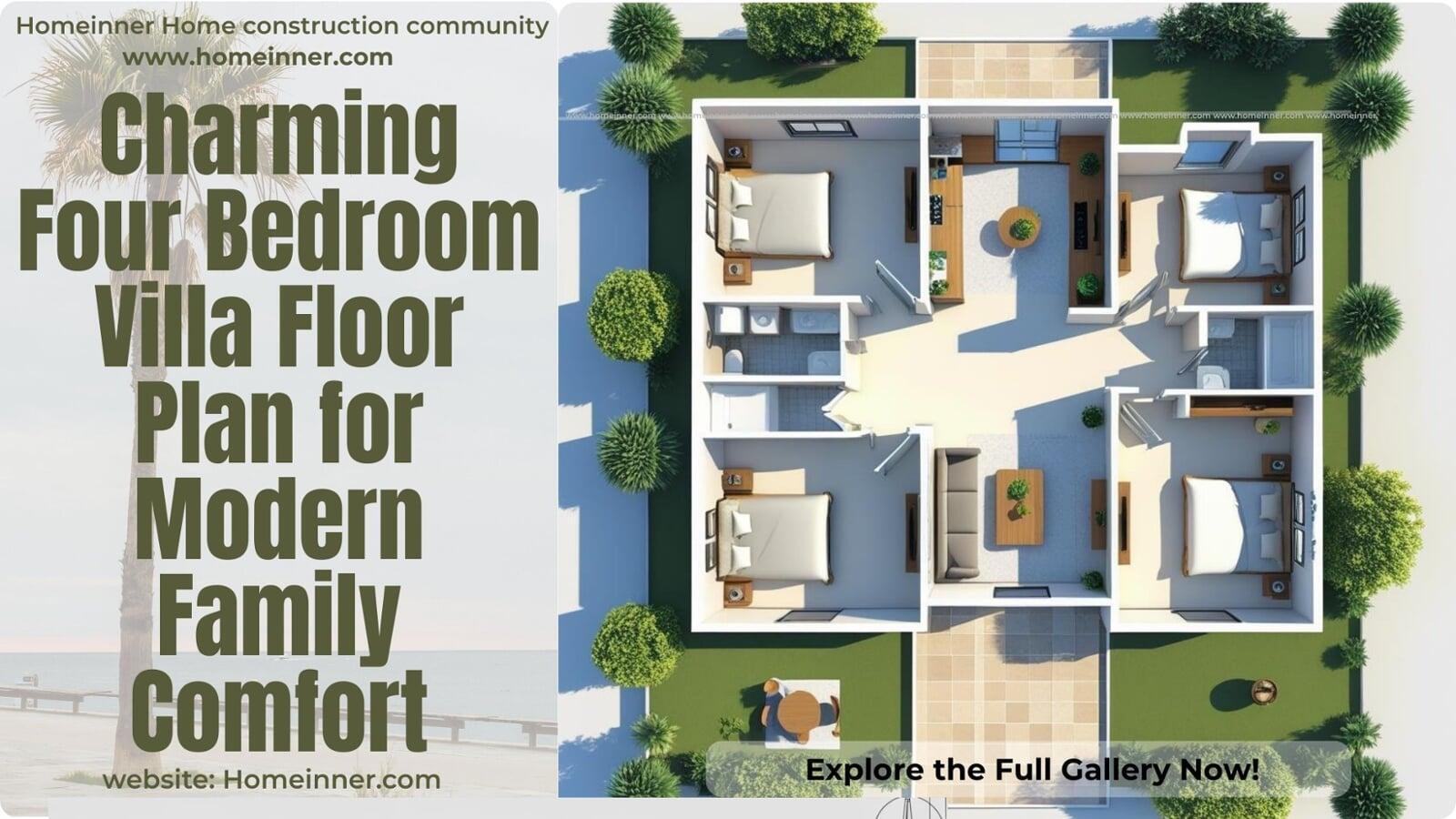 Charming four Bedroom Villa Floor Plan for Modern Family Comfort